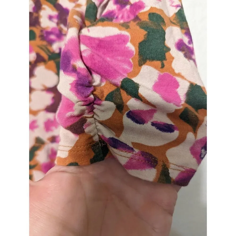 Cabi Women's Multi-color Floral V-neck Knee‎ Length Dress Pink Small Style 110